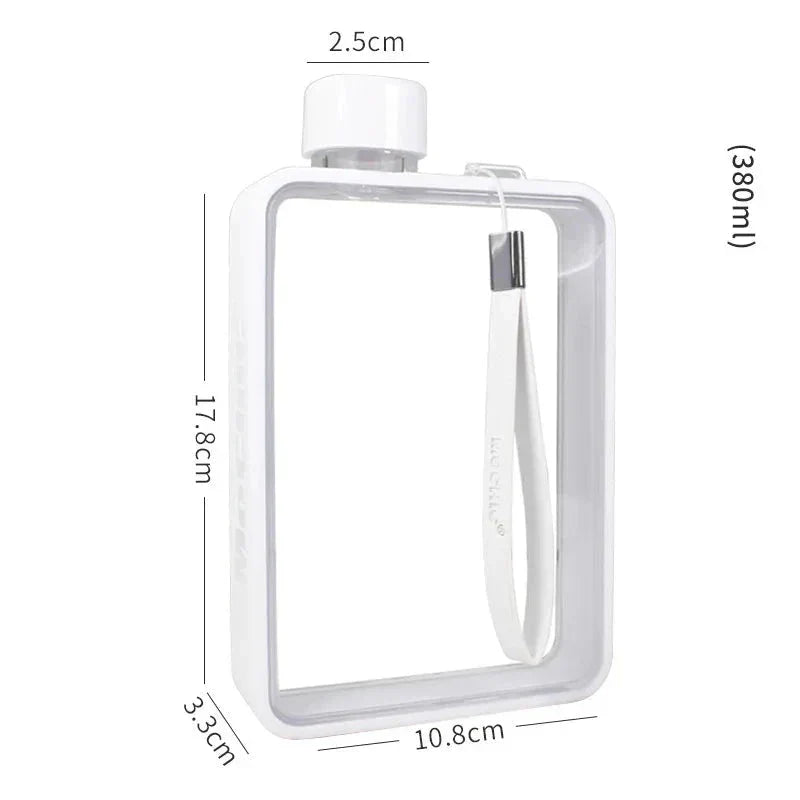 Flat Transparent Water Bottle for Easy Hydration-Orizon Depot