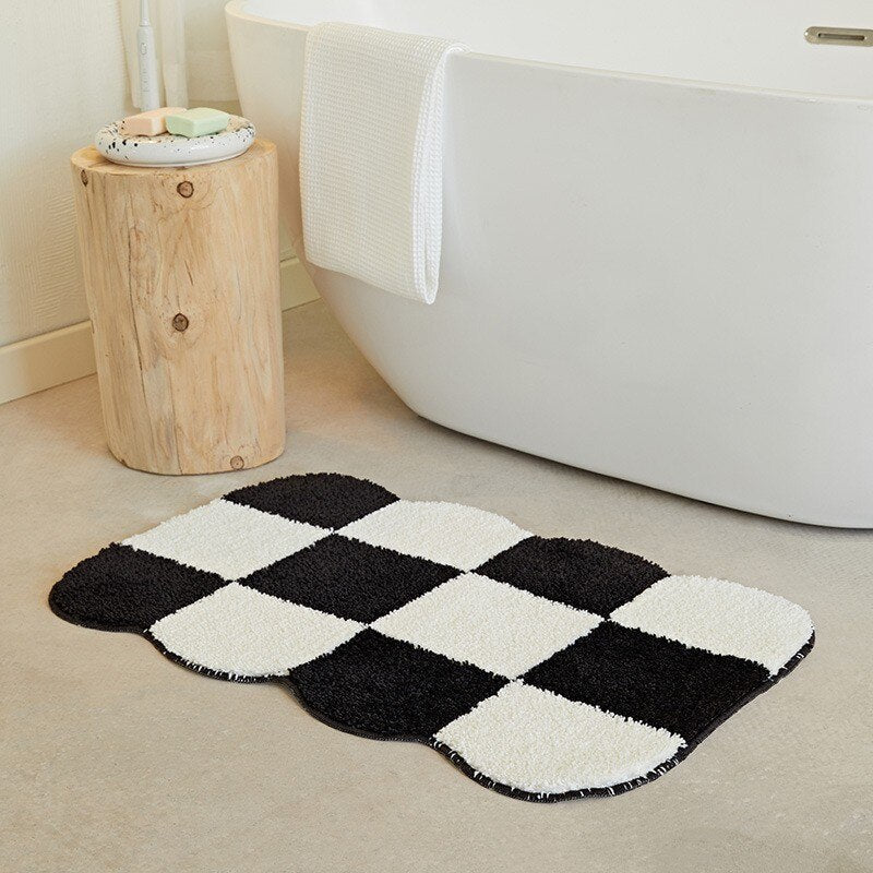 Fluffy Chessboard Area Rug for Cozy Home Decor-Orizon Depot