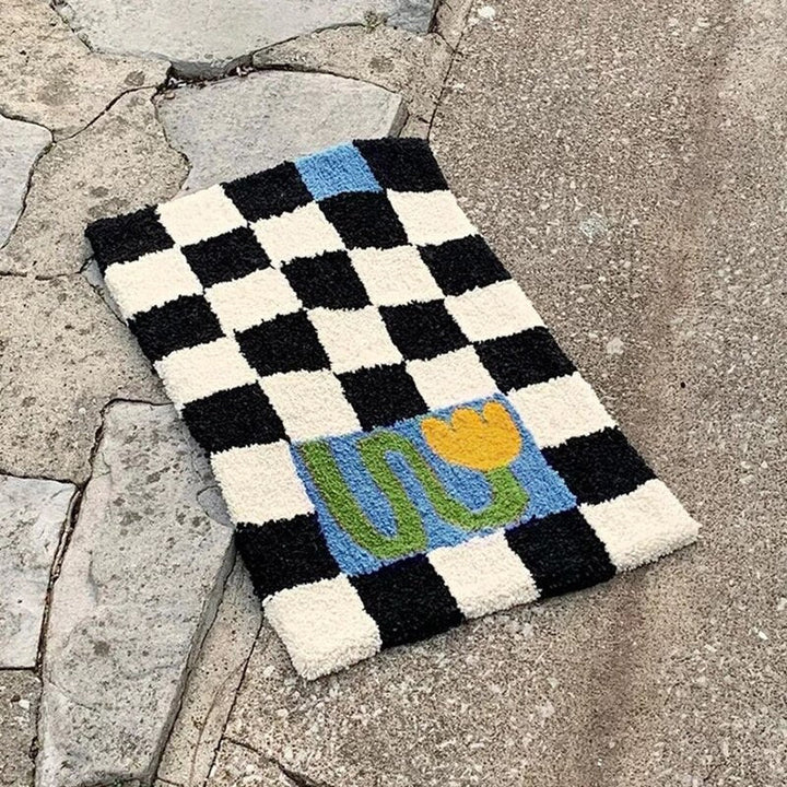 Fluffy Chessboard Area Rug for Cozy Home Decor-Orizon Depot