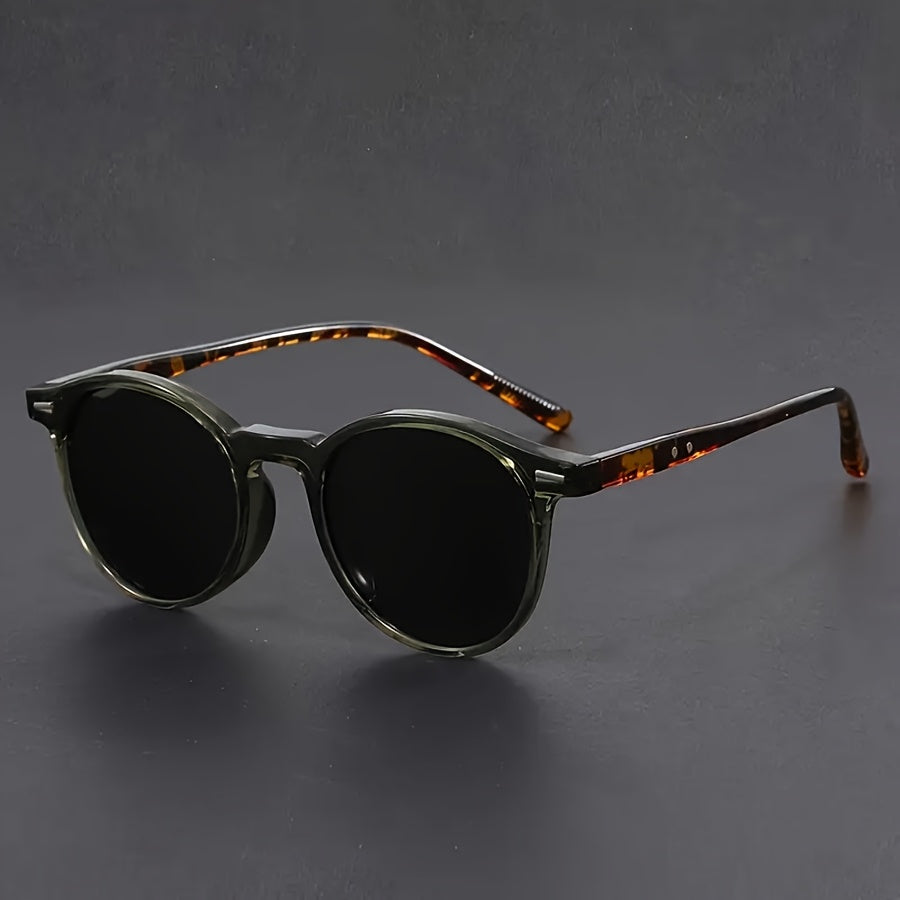 Retro Round Tortoiseshell Men's Sunglasses with Lightweight Frame-Orizon Depot
