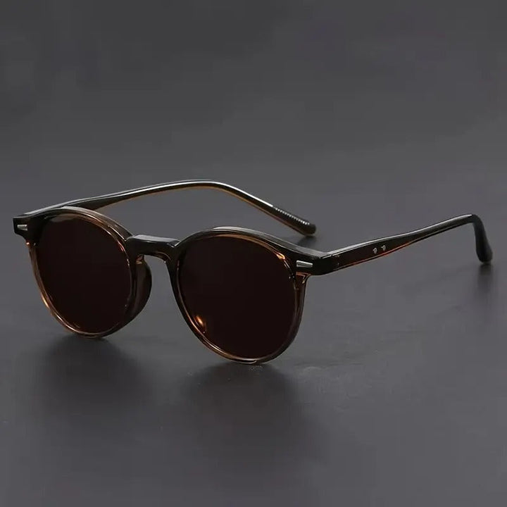 Retro Round Tortoiseshell Men's Sunglasses with Lightweight Frame-Orizon Depot