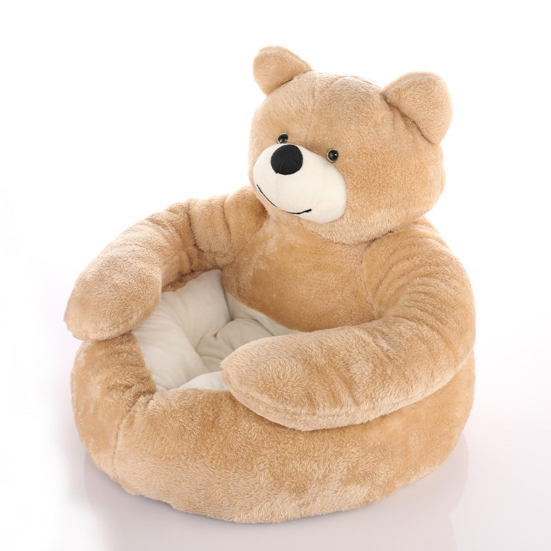 Cute Detachable Cuddly Bear Cat Bed for Cozy Comfort-Orizon Depot