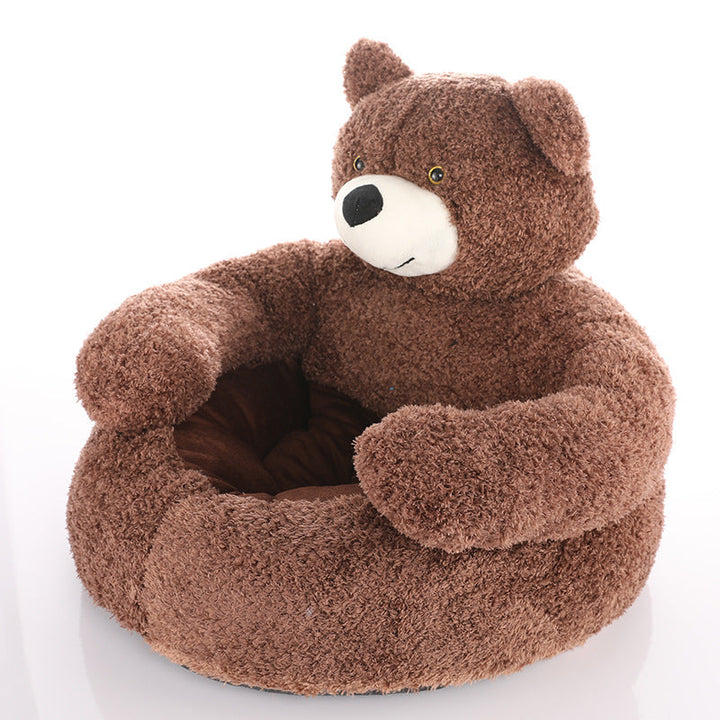 Cute Detachable Cuddly Bear Cat Bed for Cozy Comfort-Orizon Depot