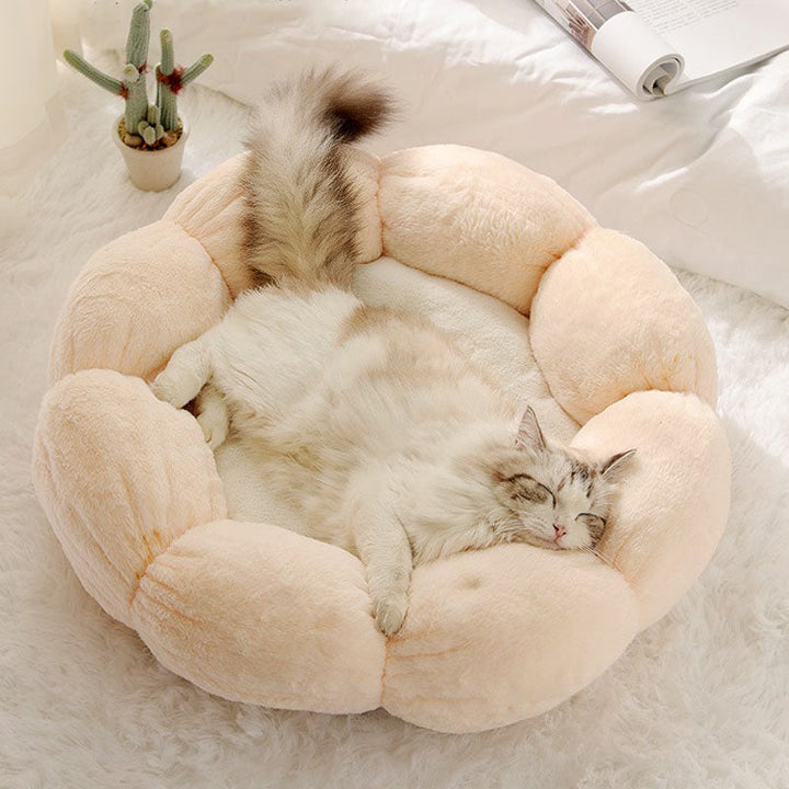Cozy Deep Sleep Flower Shape Cat Bed for Ultimate Comfort-Orizon Depot