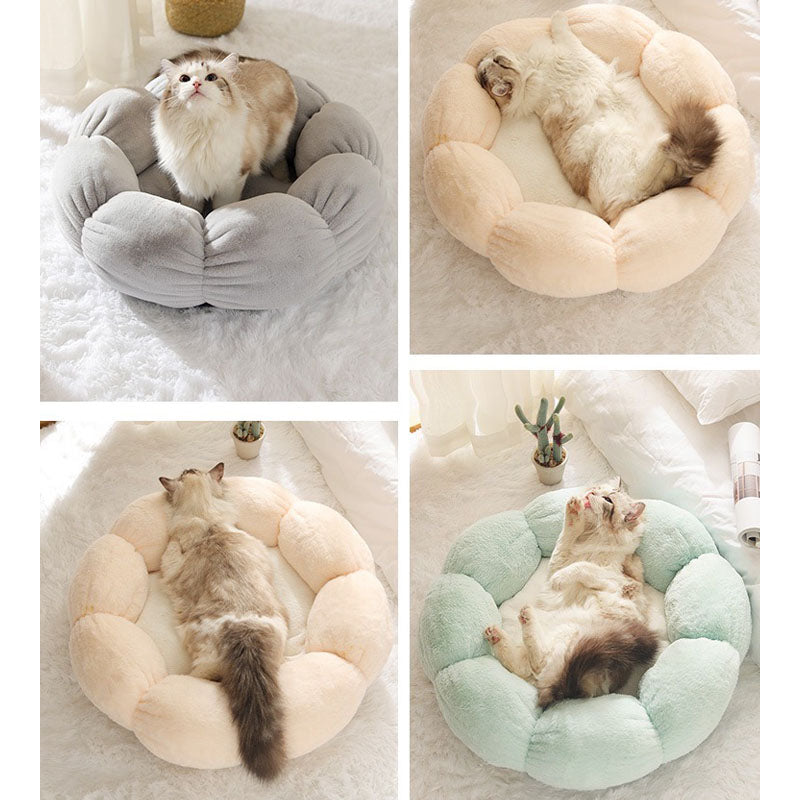 Cozy Deep Sleep Flower Shape Cat Bed for Ultimate Comfort-Orizon Depot