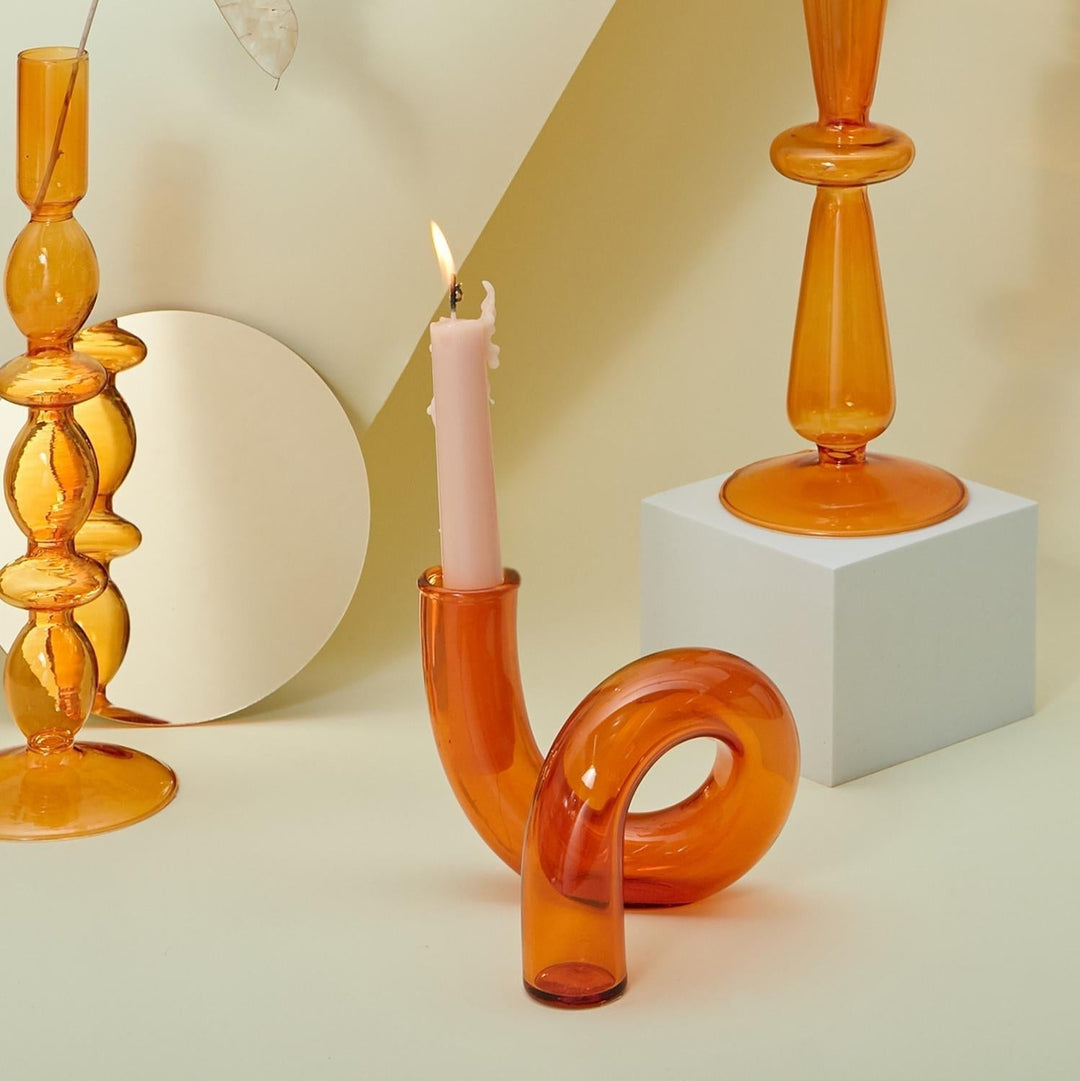 Elegant Glass Vase Candle Holder-Orizon Depot
