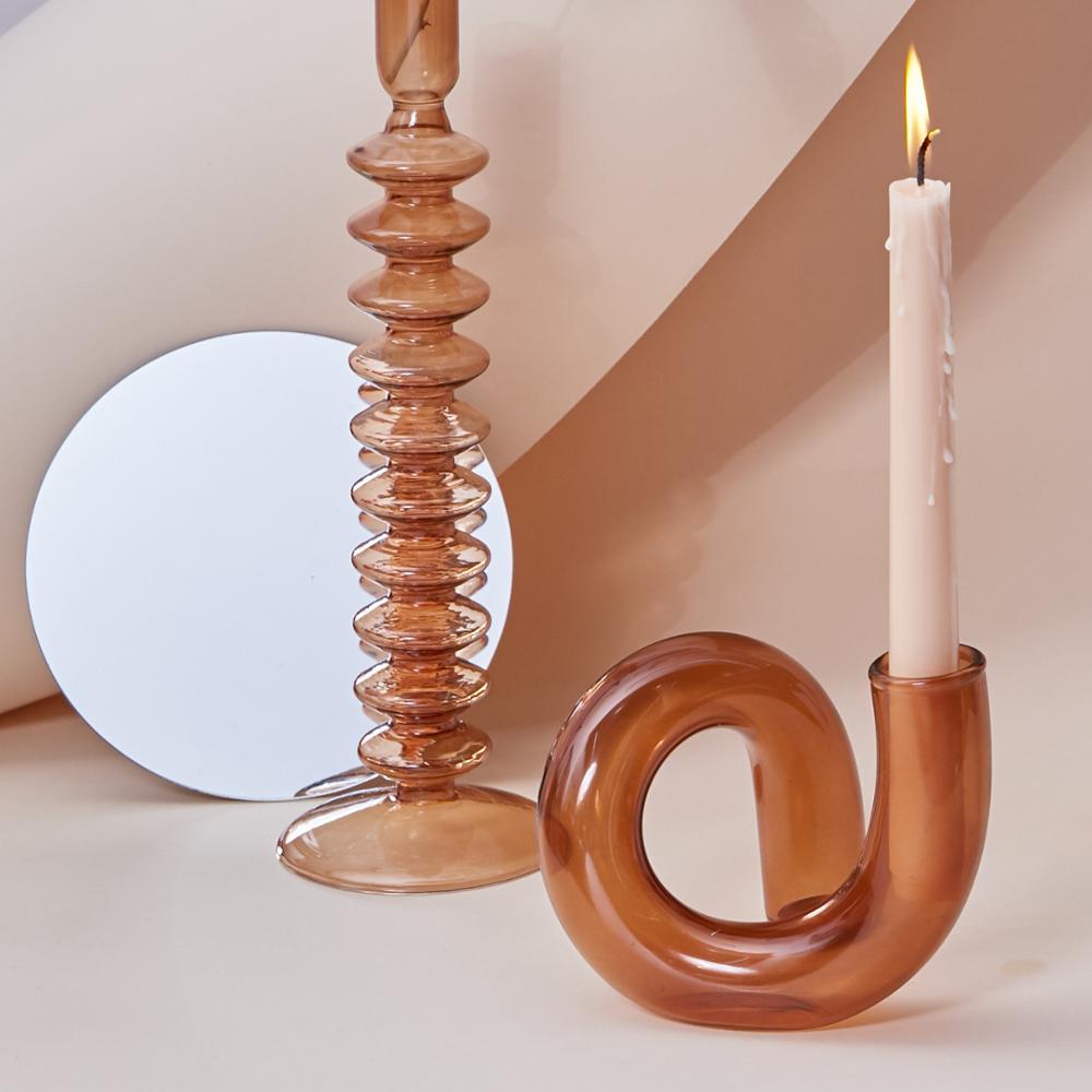 Elegant Glass Vase Candle Holder-Orizon Depot