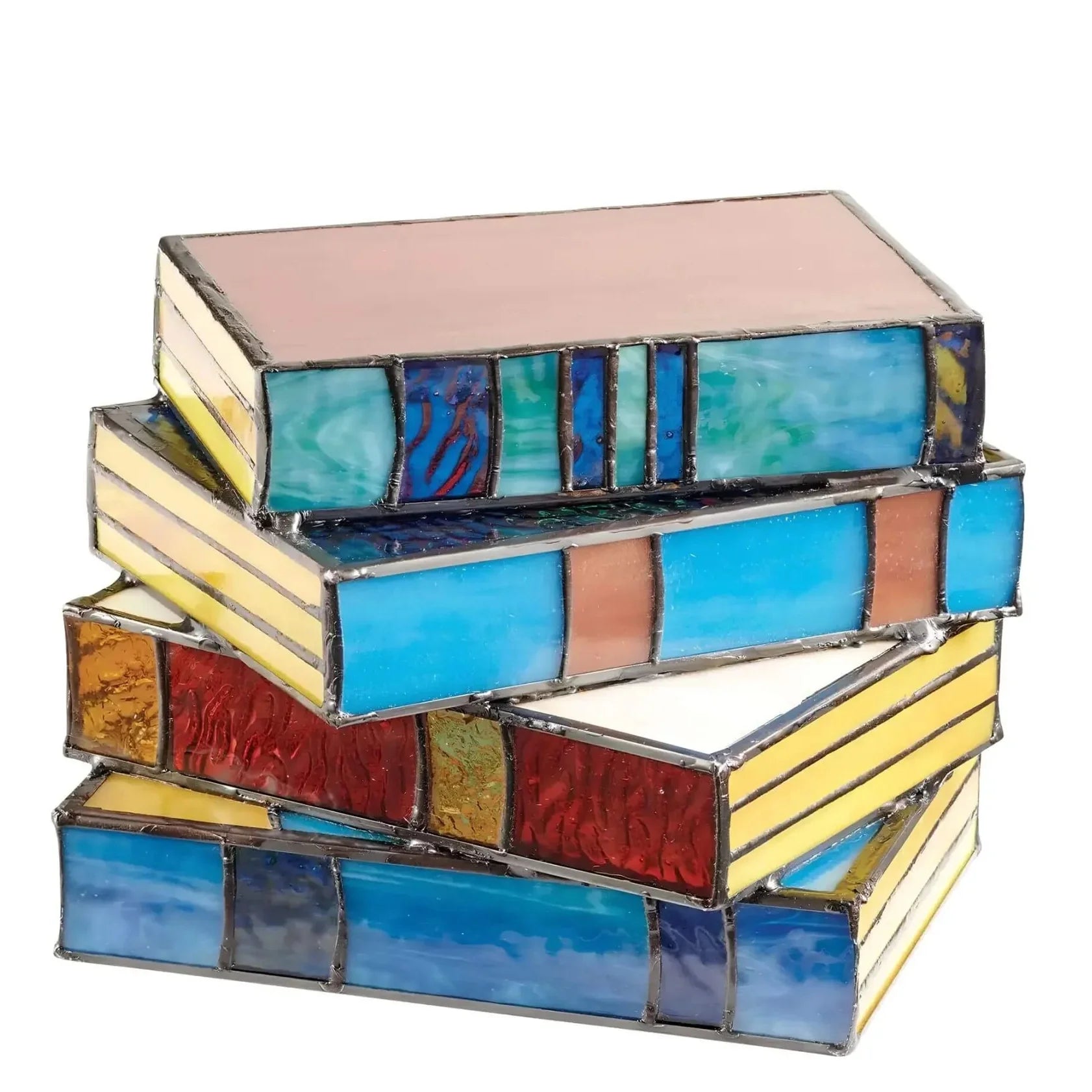 Handcrafted Stained Glass Book Lamp | Unique Art Lighting-Orizon Depot