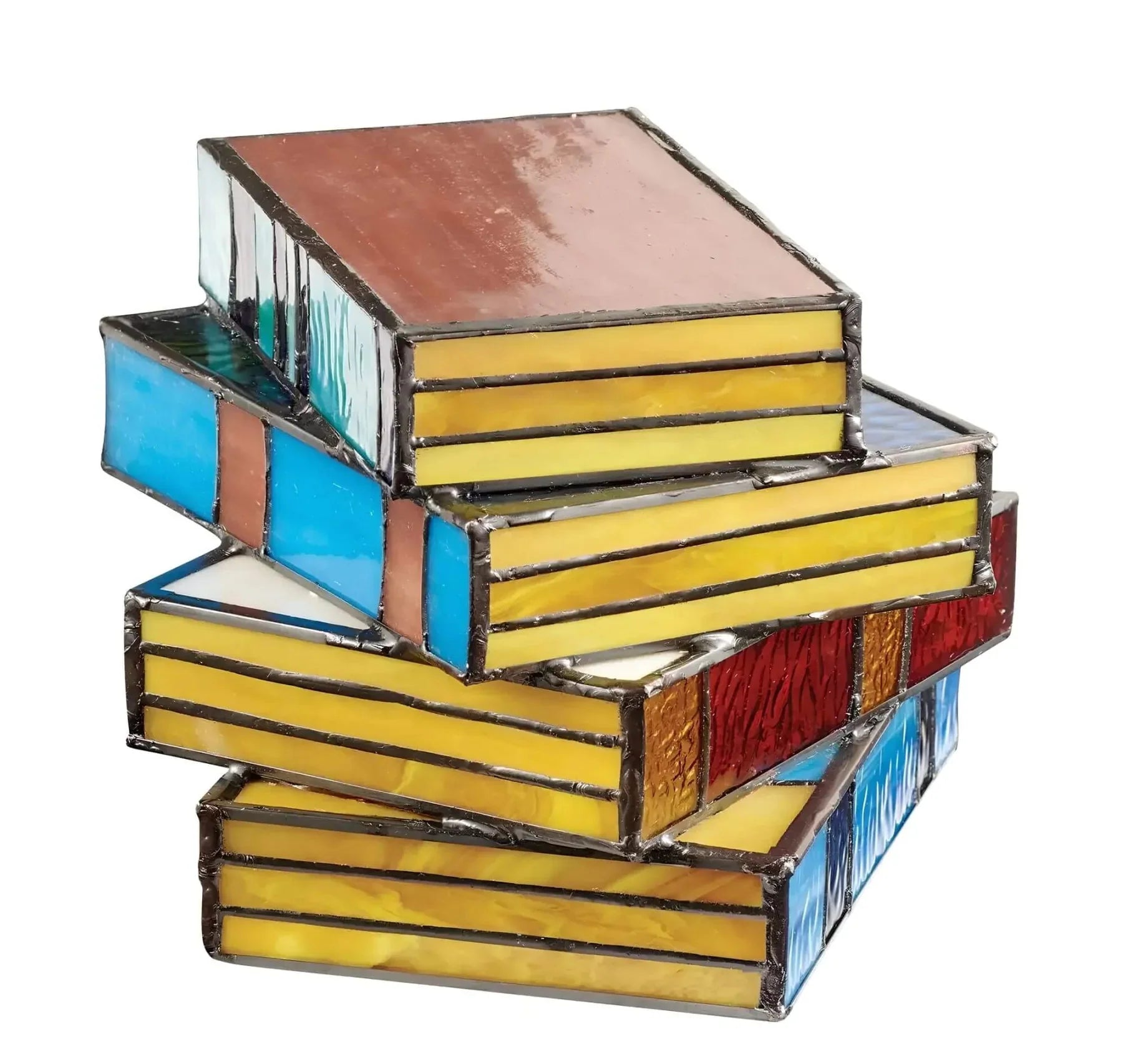 Handcrafted Stained Glass Book Lamp | Unique Art Lighting-Orizon Depot