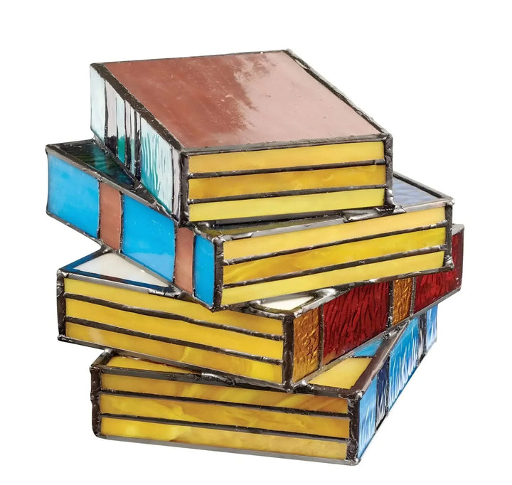 Handcrafted Stained Glass Book Lamp | Unique Art Lighting-Orizon Depot