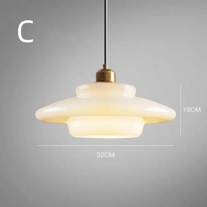 Modern White Glass Pendant Light | Mid-Century Style Fixture