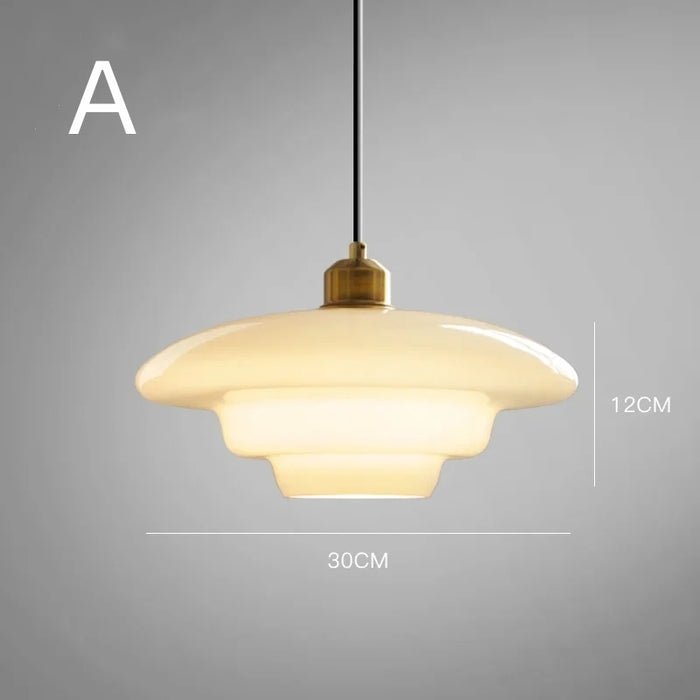 Modern White Glass Pendant Light | Mid-Century Style Fixture