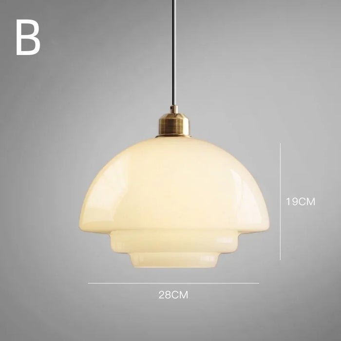 Modern White Glass Pendant Light | Mid-Century Style Fixture