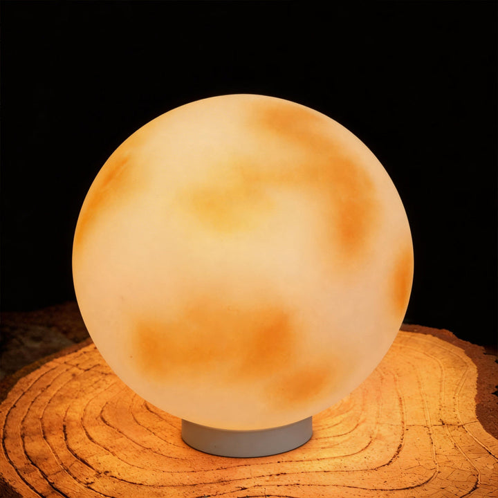 Moon-Shaped Stone Outdoor Decorative Pillar Light