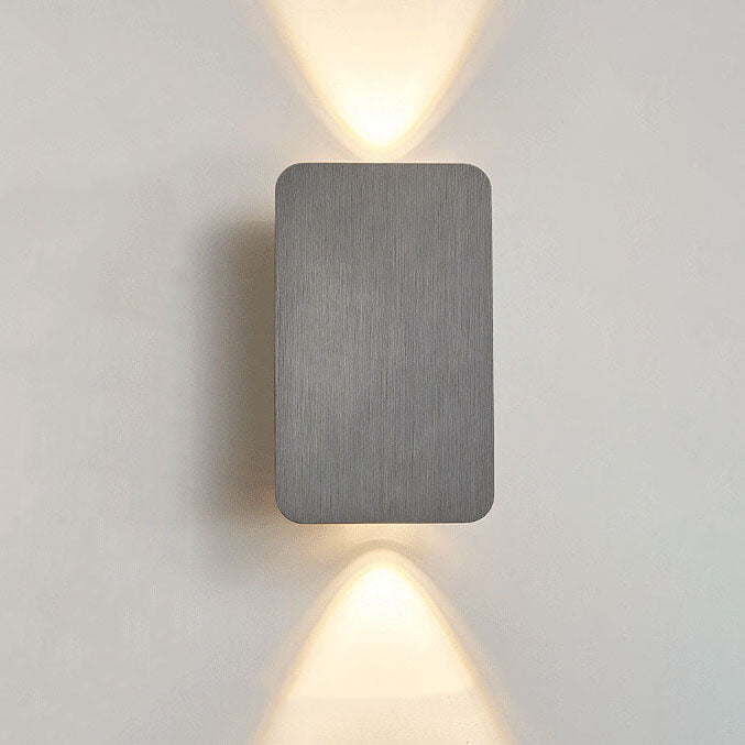 Nordic Minimalist Aluminum Rectangular Flat Panel LED Wall Sconce 2-Light Lamp