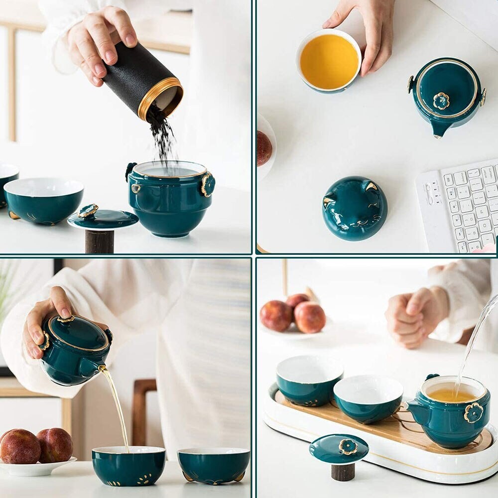 Ceramic Lucky Cat Porcelain Tea Cup with Strainer and Lid for Travel-Orizon Depot