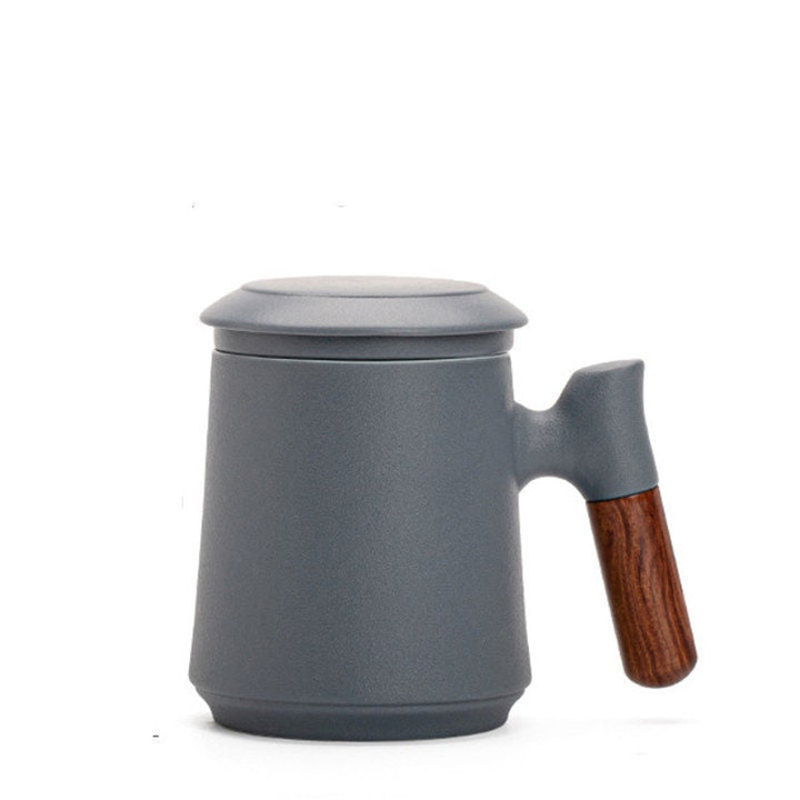 Japanese Ceramic Tea Mug Set with Strainer and Lid, Handmade-Orizon Depot