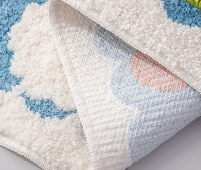 Colorful Flower Bathroom Mat, Orange and Purple Non-Slip Bath Rug-Orizon Depot