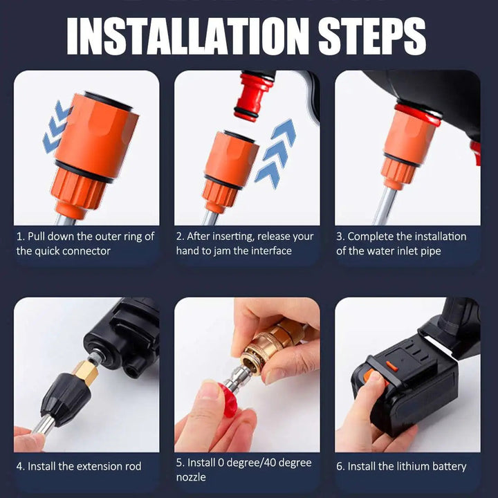 Cordless High Pressure Washer with Dual Batteries for Efficient Cleaning