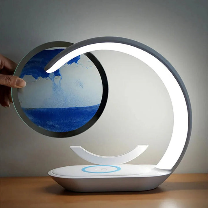 3D Sand Art Table Lamp with Wireless Charger and LED Light-Orizon Depot
