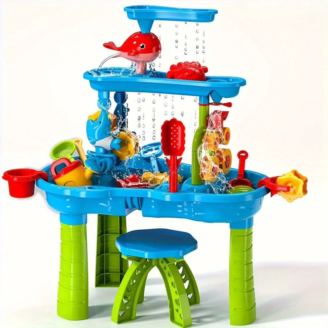3-in-1 Kids Outdoor Sand and Water Play Table