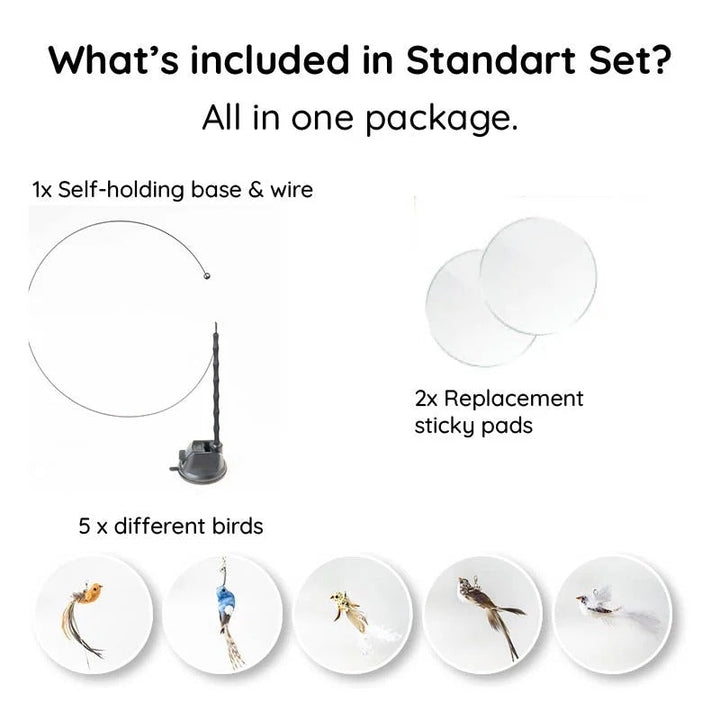 Interactive Bird Simulation Toy Set for Cats