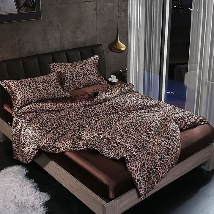 Silk Satin 4-Piece Bedding Set with Duvet Cover for Luxurious Comfort-Orizon Depot