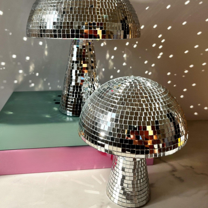 Metallic Disco Mushroom Table Lamp for Stylish Home Decor-Orizon Depot