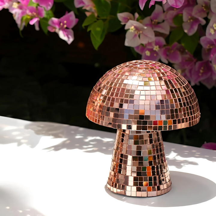 Metallic Disco Mushroom Table Lamp for Stylish Home Decor-Orizon Depot