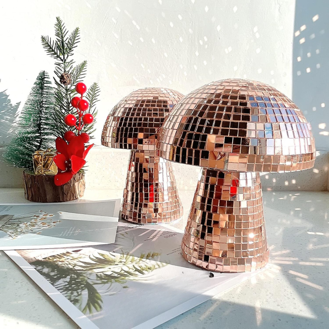 Metallic Disco Mushroom Table Lamp for Stylish Home Decor-Orizon Depot