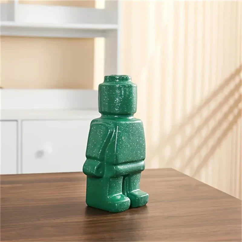 Ceramic Lego-Inspired Vase for Home Decor-Orizon Depot