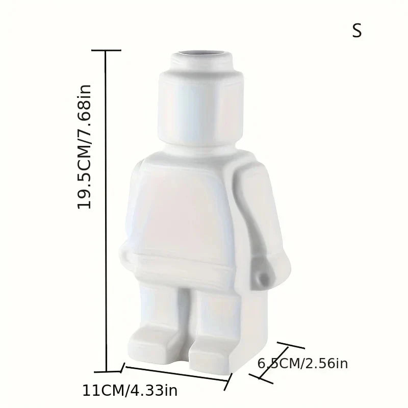 Ceramic Lego-Inspired Vase for Home Decor-Orizon Depot