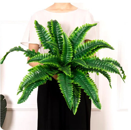 UV-Resistant Realistic Artificial Boston Fern for Outdoor Decor