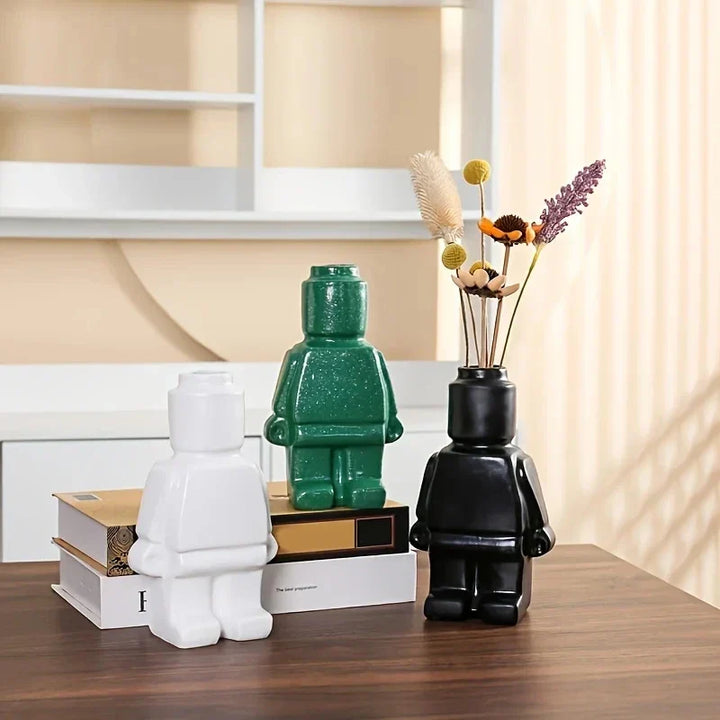 Ceramic Lego-Inspired Vase for Home Decor-Orizon Depot