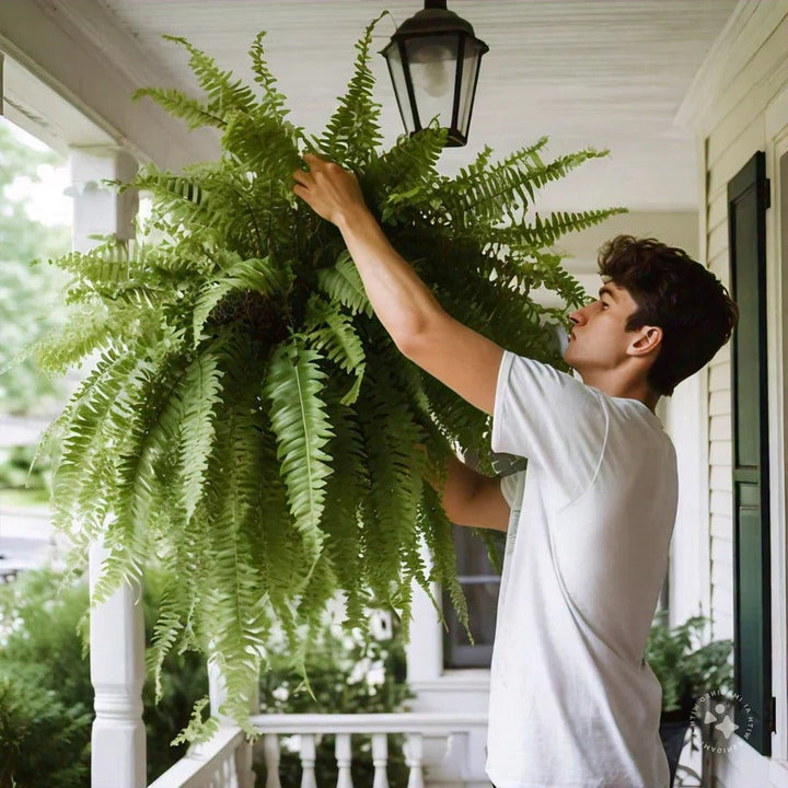 UV-Resistant Realistic Artificial Boston Fern for Outdoor Decor