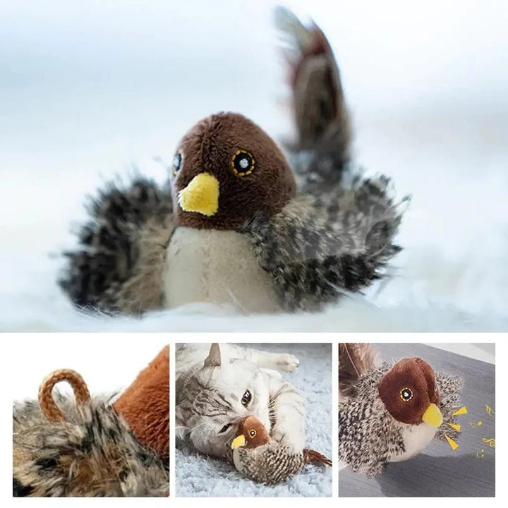 Interactive Sound Bird Toy - Flapping Feather Fun for Indoor Cats