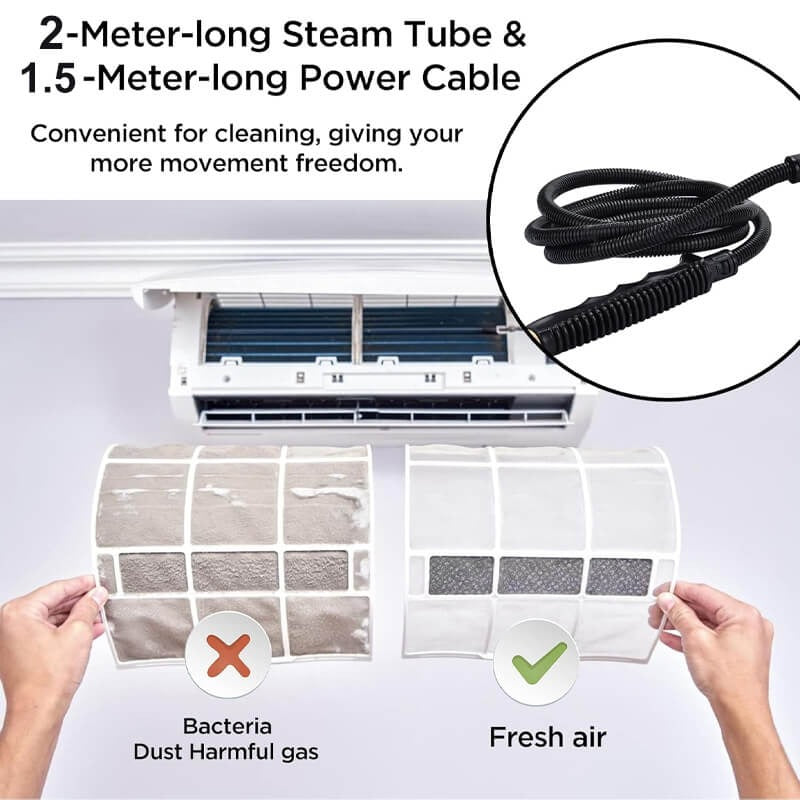 High Pressure 2500W Steam Cleaner with Gloves for Deep Cleaning