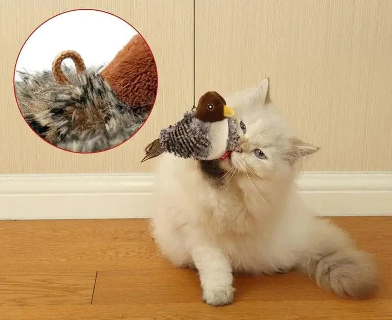 Interactive Sound Bird Toy - Flapping Feather Fun for Indoor Cats