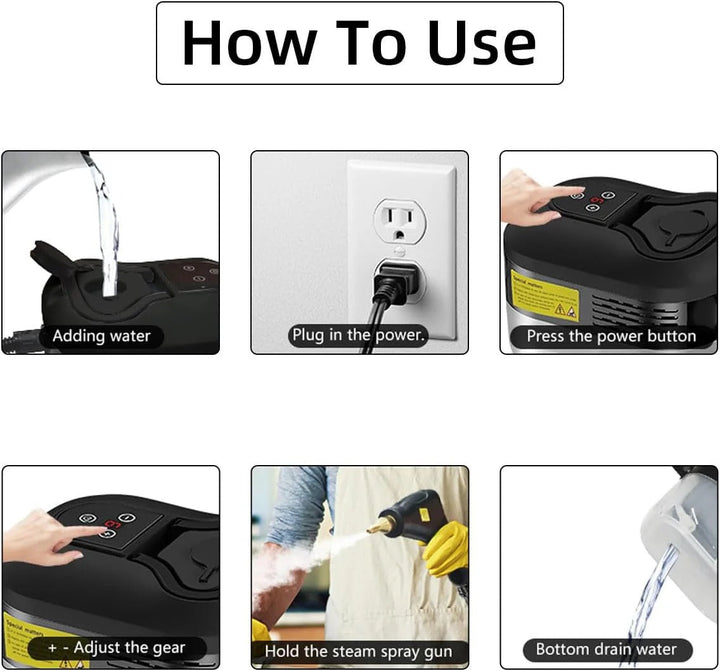 High Pressure 2500W Steam Cleaner with Gloves for Deep Cleaning