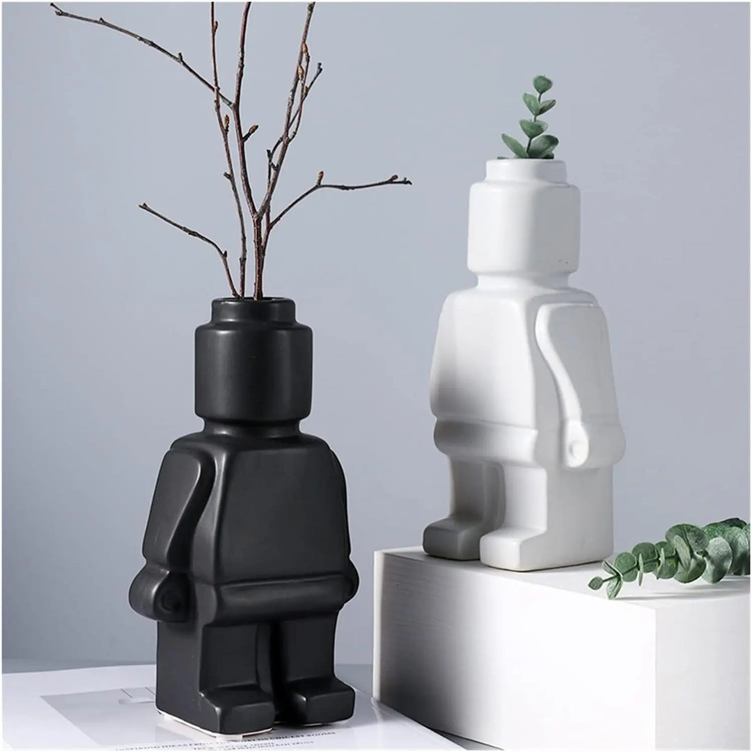 Ceramic Lego-Inspired Vase for Home Decor-Orizon Depot