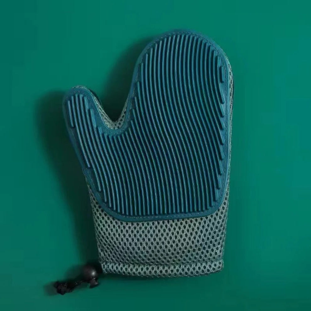 Dual-Sided Cat Grooming Glove for Easy Fur Removal