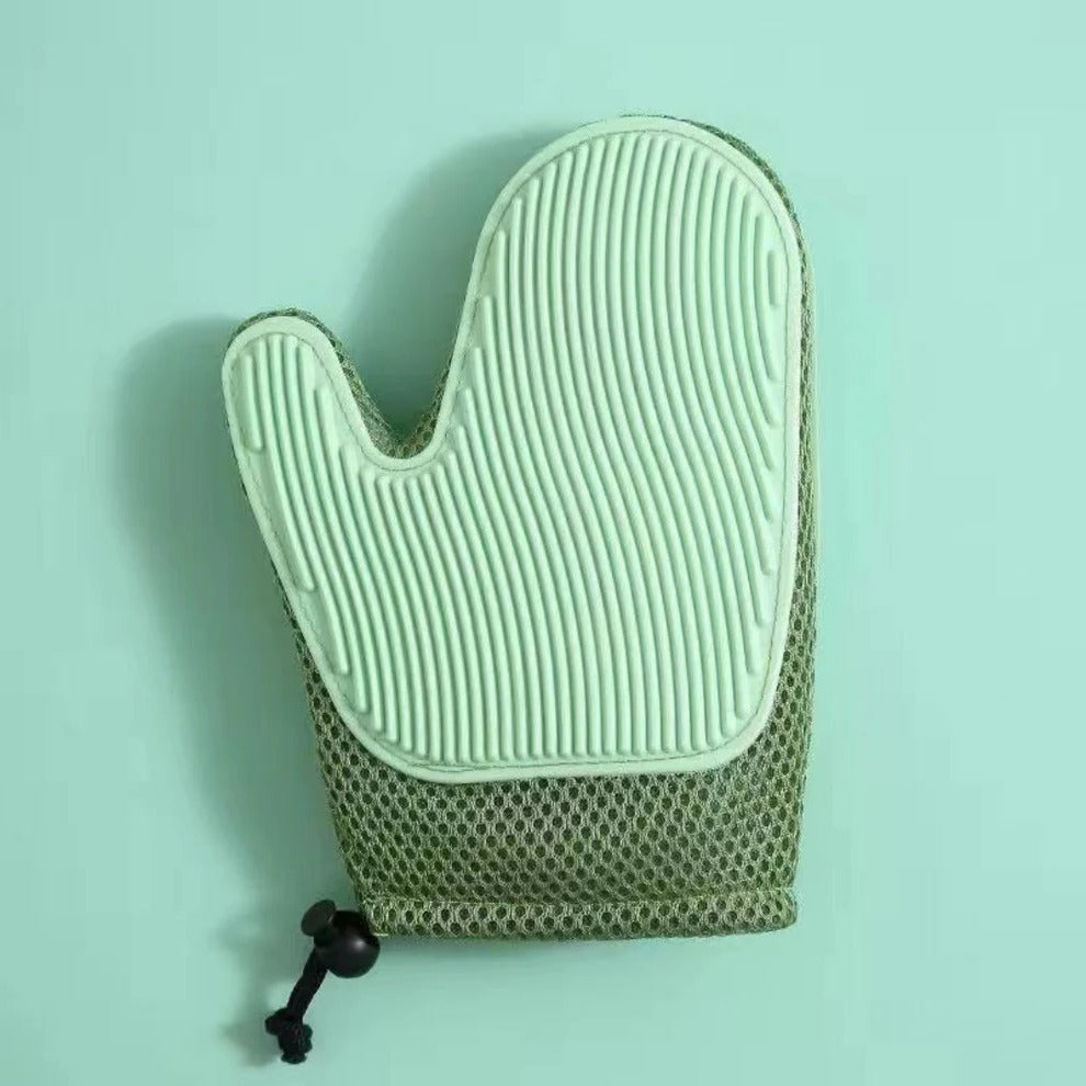 Dual-Sided Cat Grooming Glove for Easy Fur Removal