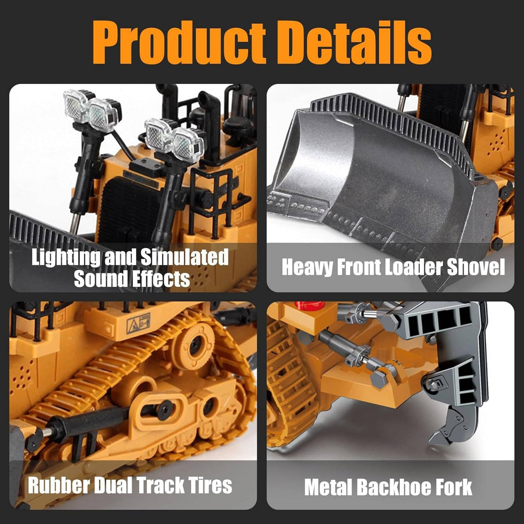 Remote Control 4WD Excavator Bulldozer Dump Truck Toy
