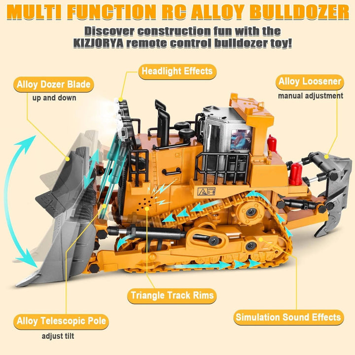 Remote Control 4WD Excavator Bulldozer Dump Truck Toy