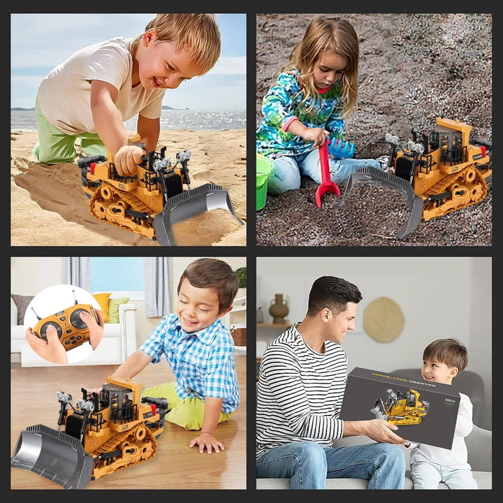 Remote Control 4WD Excavator Bulldozer Dump Truck Toy