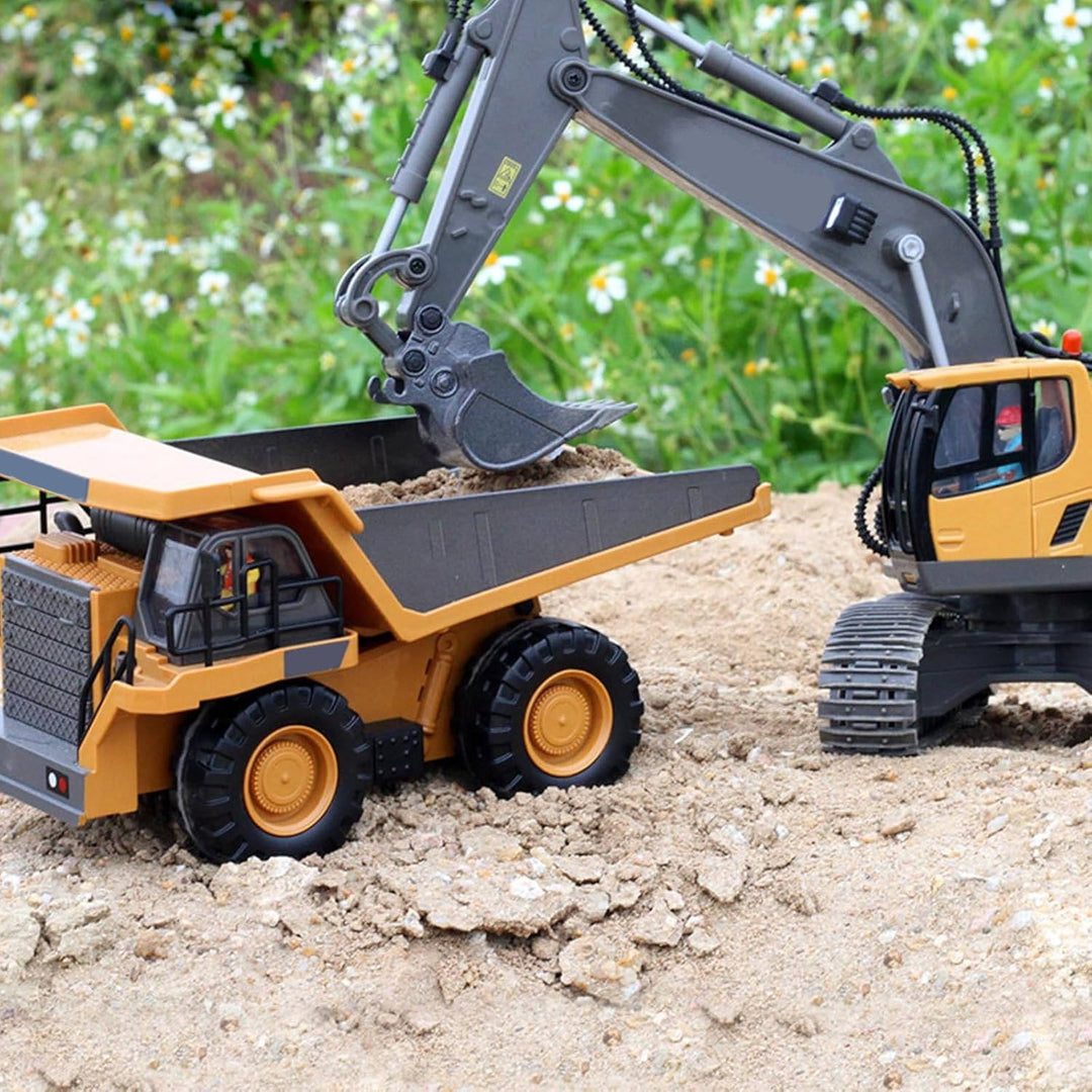 Remote Control 4WD Excavator Bulldozer Dump Truck Toy