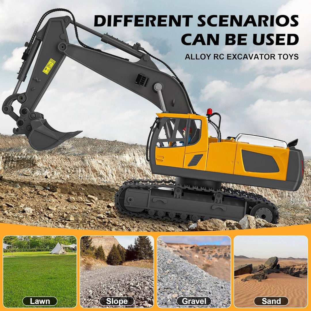 Remote Control 4WD Excavator Bulldozer Dump Truck Toy