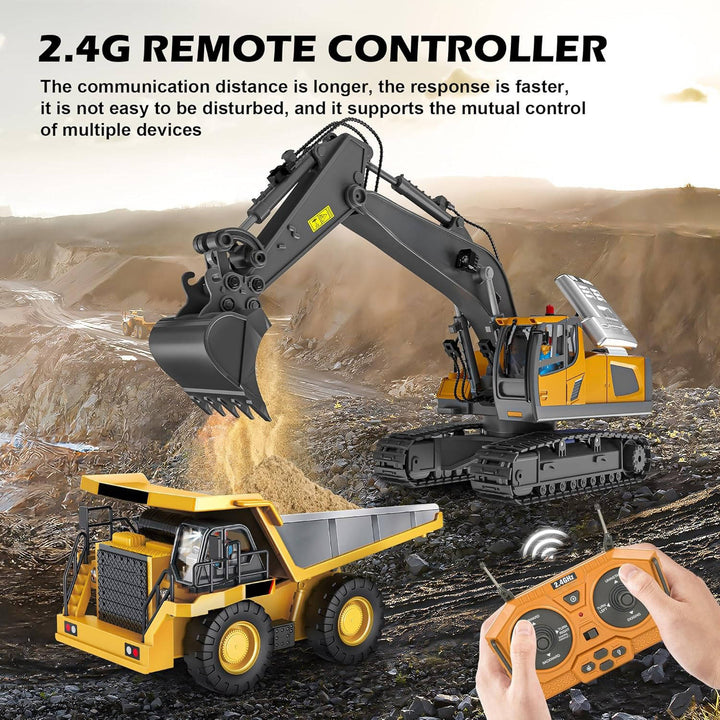 Remote Control 4WD Excavator Bulldozer Dump Truck Toy