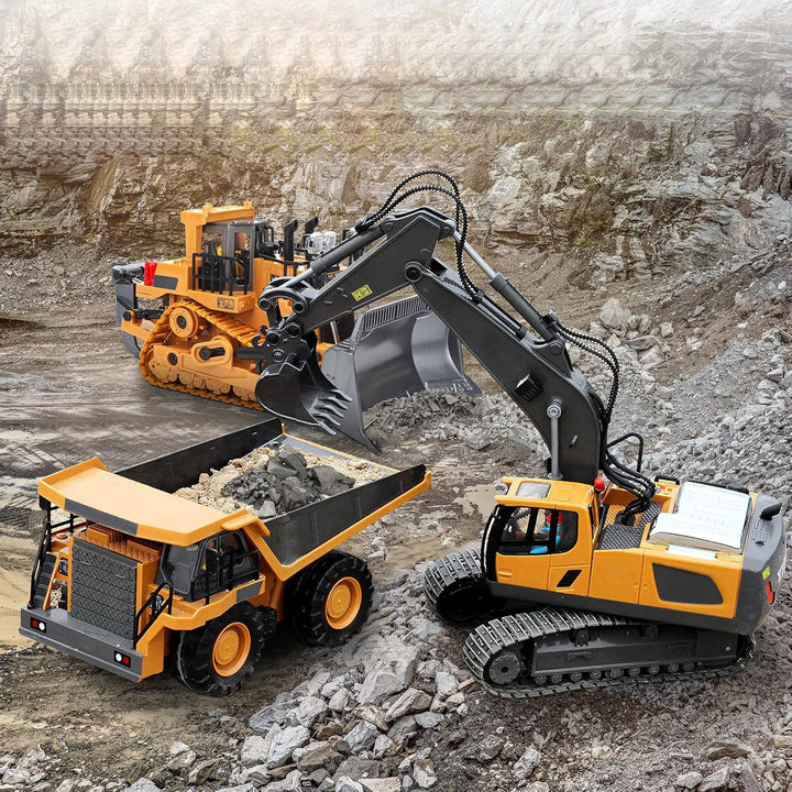 Remote Control 4WD Excavator Bulldozer Dump Truck Toy