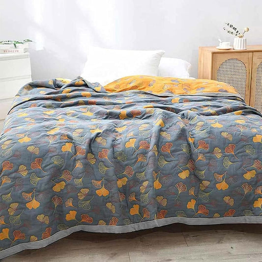 Stylish Leaf Throw Blanket for Home Decor - Indoor & Outdoor Use